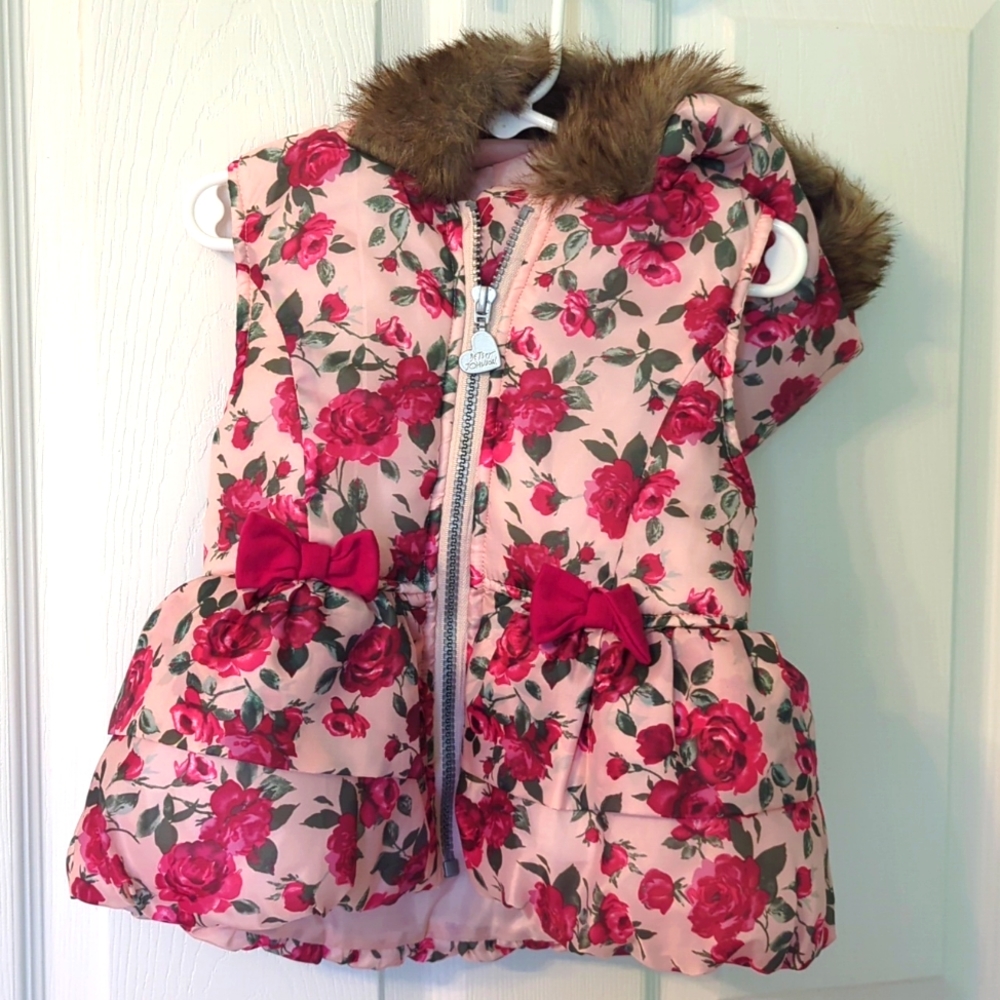 Betsy Johnson 3T Puffer Vest with Faux Fur Hood